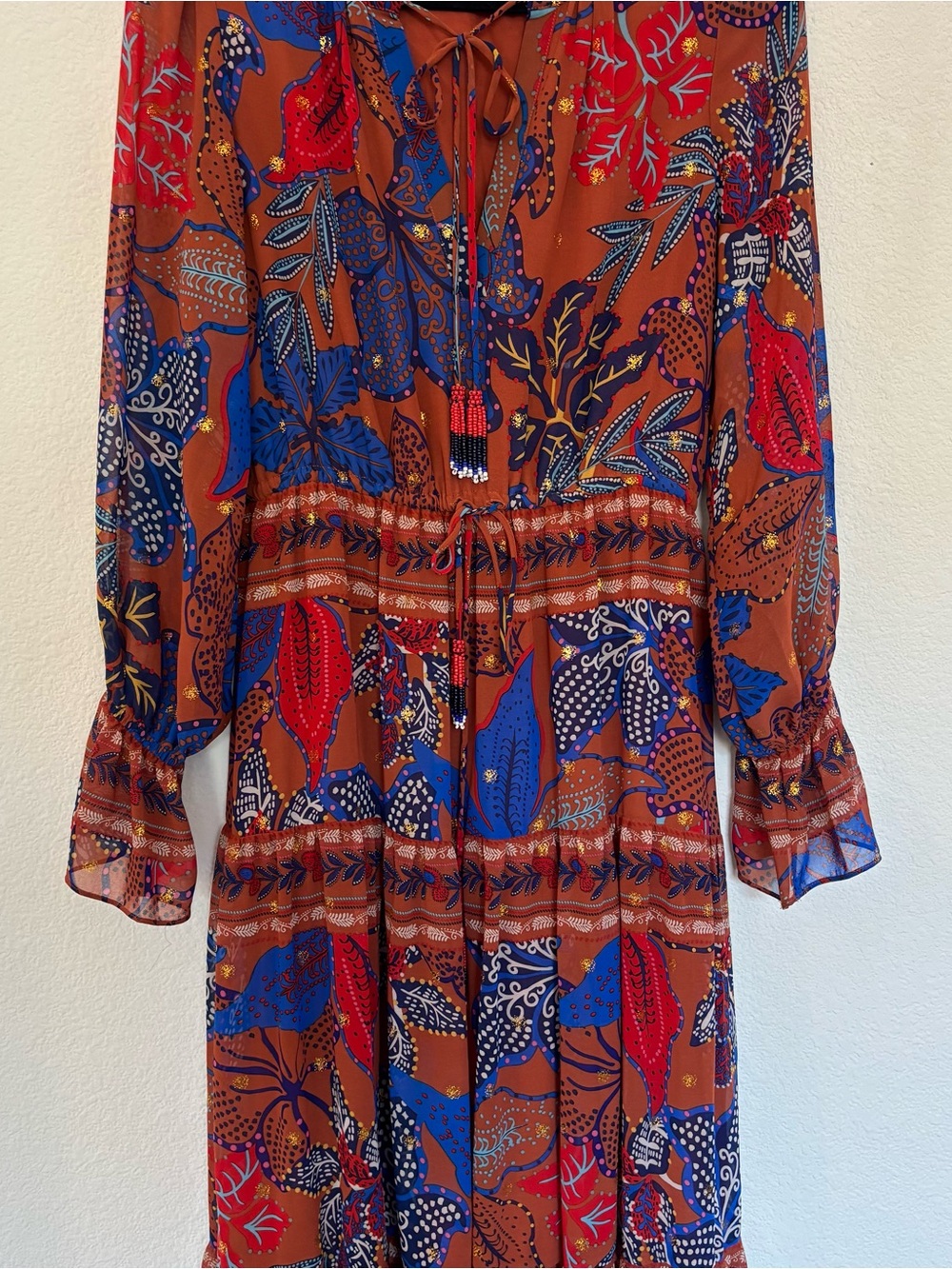 House of Harlow 1960 Floral Tiered Maxi Long Sleeve Dress - Picture 4 of 9